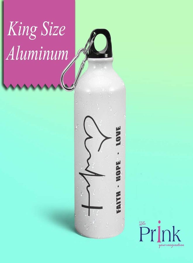 بيك زجاجات شرب مطبوعة عليها عبارات إيمان وأمل وحب | زجاجات مياه | زجاجات شرب مميزة | زجاجات شرب مطبوعة عليها نبضات قلب | زجاجات شرب مطبوعة للنادي الرياضي، والرياضة، وللأولاد | 600 مل - Image 2